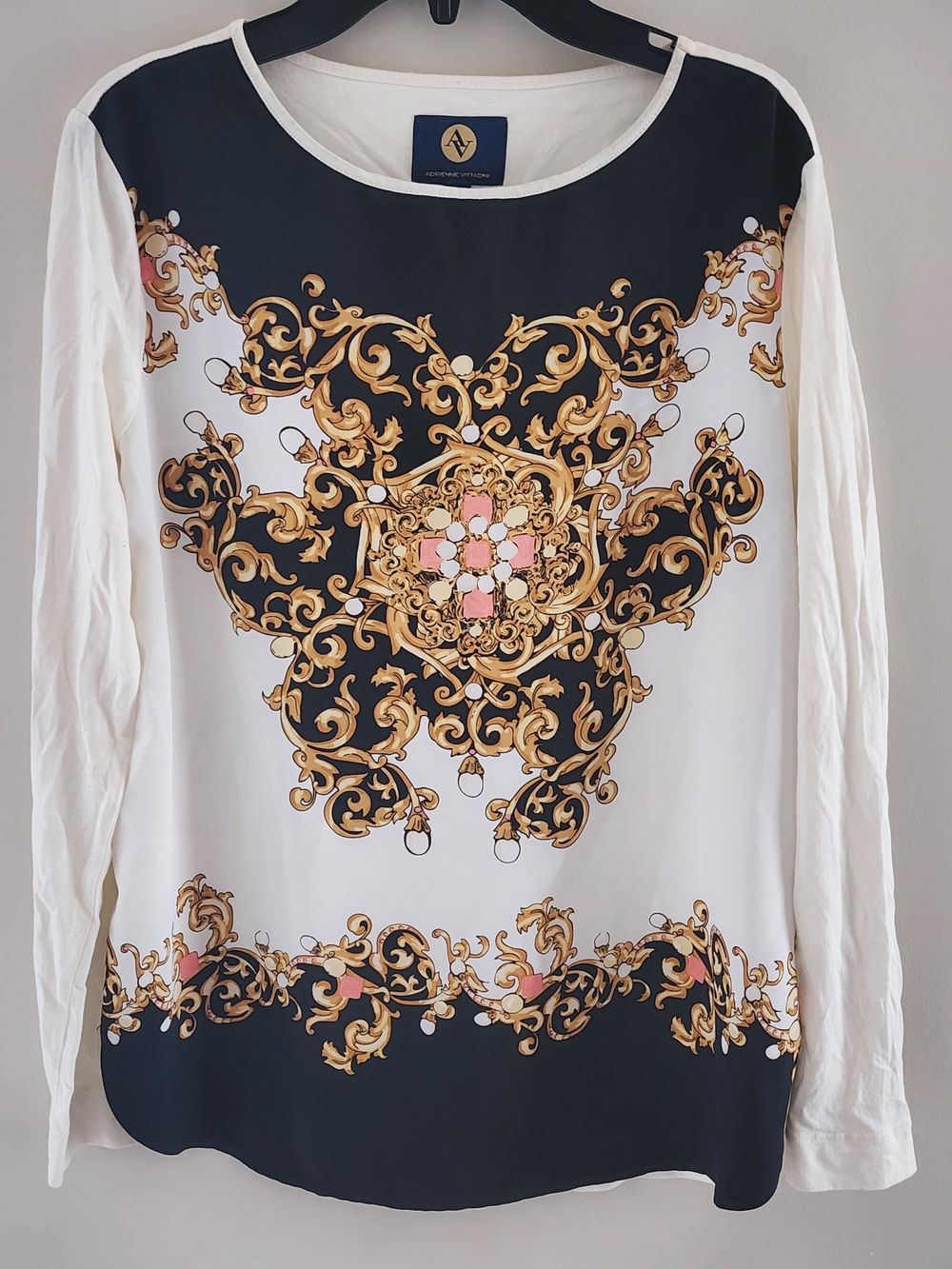 Adrienne Vittadini Women Baroque Scoopneck Blouse